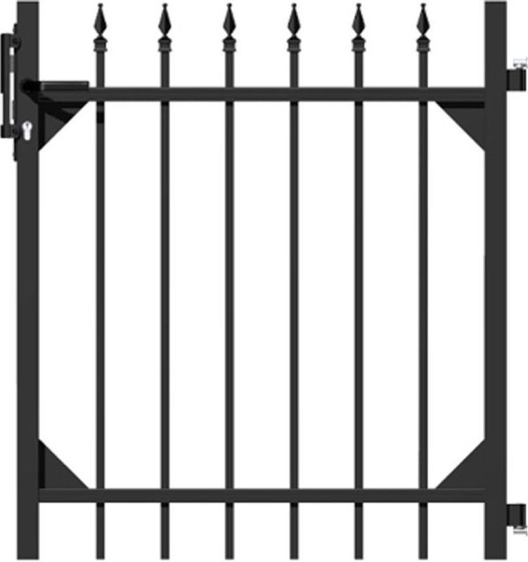 Alberts Einzeltor Chaussee aus Aluminium in Schwarz Matt mit einer lichten Breite von 96,5 cm und einer Höhe von 100 cm - Bild 1