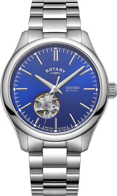 Rotary Automatik Herrenuhr, Edelstahl, Blau, 40 mm, 5 ATM - Bild 1