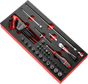 Facom Steckschlüssel-Modul 1/4 Zoll, 44-teilig, multicolor - Bild 1