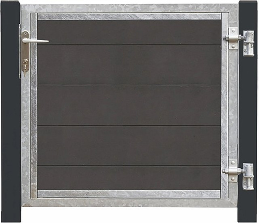 Plus WPC Einzeltor Futura in Schiefergrau mit Pfosten Grauschwarz B: 91 cm, H: 115 cm