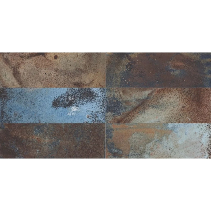 Swiss Aqua Technologies Wand- und Bodenfliesen FS Raku Keramik, Farbmischung Terracotta Blau Matt, B: 20 cm, H: 40 cm, 0,96 m² - Bild 2