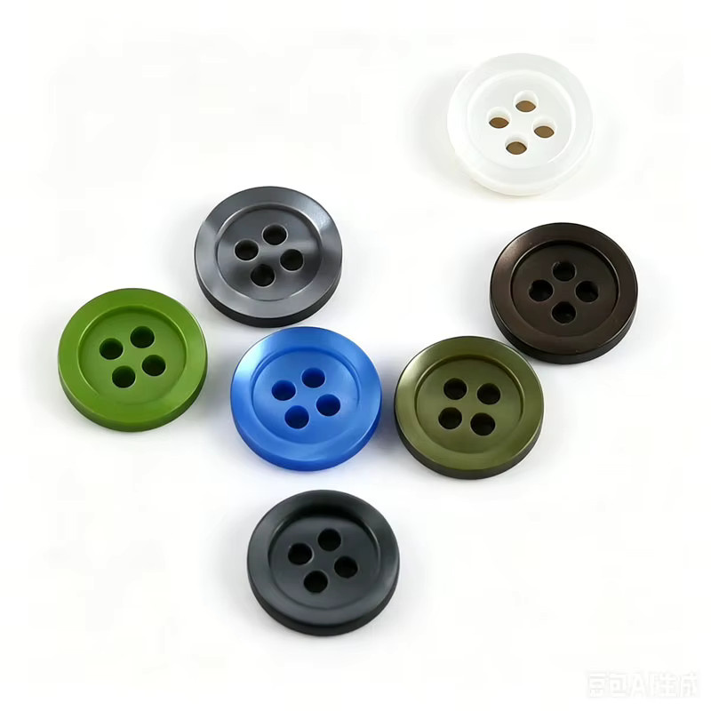 Runde Harzknöpfe mit 4 Löchern für Kleidung und DIY-Projekte, grün und mehrfarbig, Durchmesser: 11,5 mm - Bild 5