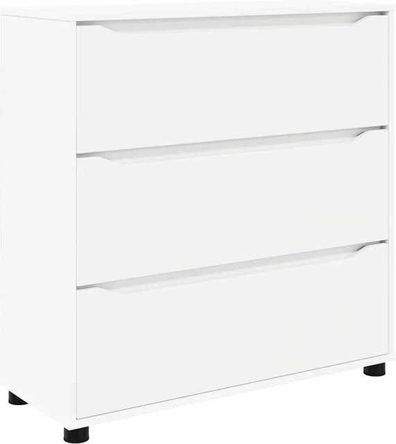 vidaXL Aufbewahrungsschrank Weiß aus Holzwerkstoff B/T/H: 80 x 31 x 81 cm - Bild 1