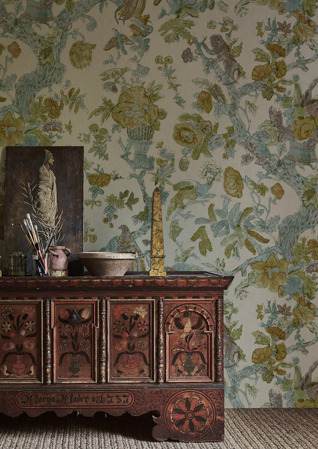 Lewis & Wood Tapete Wild Thing Ginger Kiwi in Multicolour mit Tier- und Botanikmotiven - Bild 1