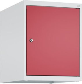 C+P Aufsatzschrank 7035/3003 mit Zylinderschloss und 1 Abteil in Lichtgrau und Rubinrot, B/T/H: 50 x 40 x 50 cm - Bild 1
