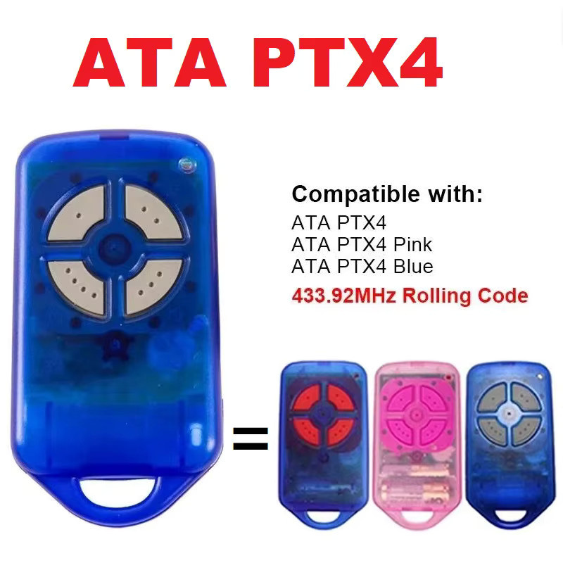 ATA PTX4 RTX-4 Securacode Garagentor-Fernbedienung in Blau mit 433,92 MHz Rolling Code für CRX-1 und CRX-2 - Bild 2