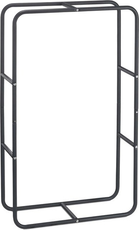 Relaxdays Kaminholzregal aus Stahl in Anthrazit, offen, B/T/H: 100 x 60 x 25 cm