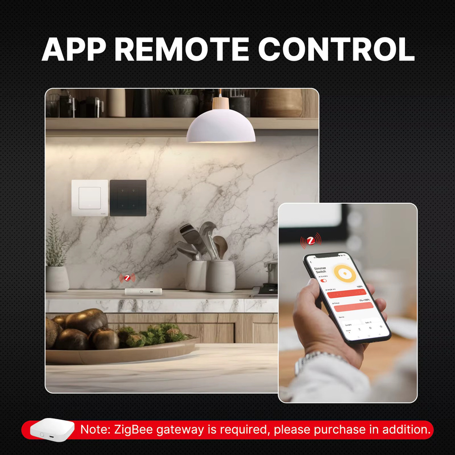 MOES Star Ring Series ZigBee Smart-Dimmerschalter in Weiß zur Lichtsteuerung via Smart Life App, kompatibel mit Alexa und Google Home, 1-3 Gang - Bild 5