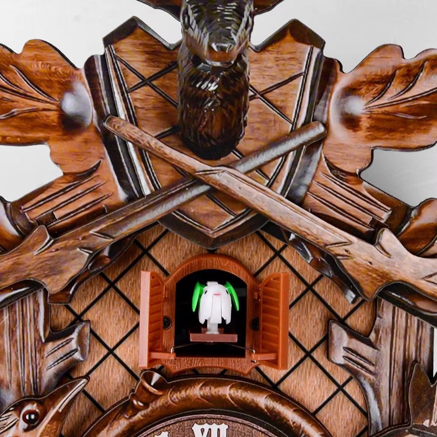 ZJMZYM Kuckucks-Wanduhr aus Holz in Braun mit Pendel im Retro-Design - Bild 3