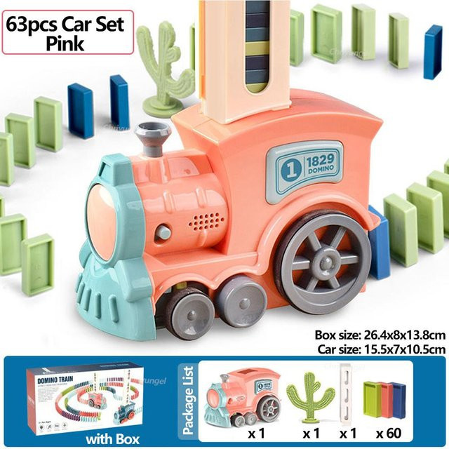 Binchi Outdoor Product Elektrischer Domino-Blöcke Zugauto, rosa, ab 3 Jahre - Bild 1
