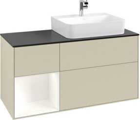 V&B Waschtischunterschrank Finion mit Abdeckplatte und Regalelement links, Blau lackiert, Breite: 120 cm, Tiefe: 50,1 cm, Höhe: 50,1 cm - Bild 1