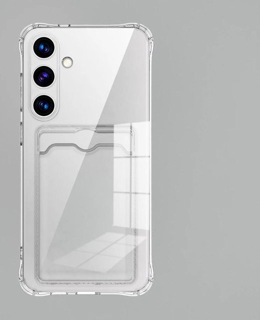 Transparente Silikonhülle mit Kartensteckplatz für Samsung Galaxy S25 S24 S23 S21 S20 Note 20 Ultra und FE Modelle - Bild 1