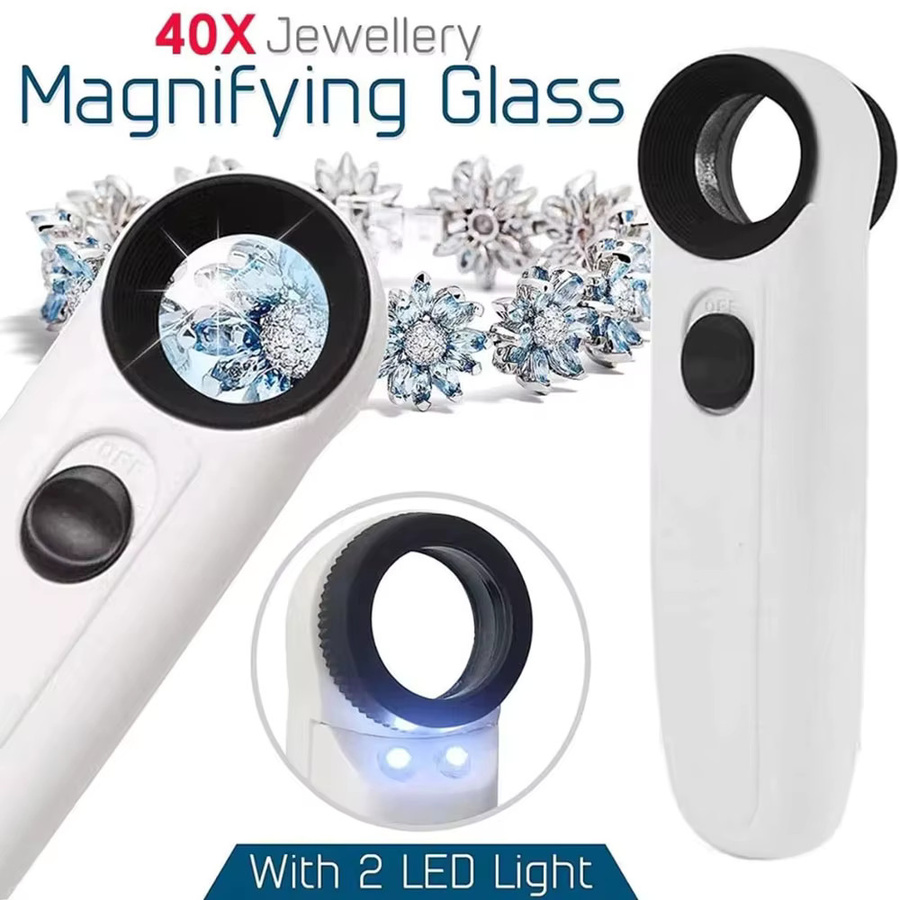 Lupe 40x, mit 2 LED-Leuchten - Bild 2