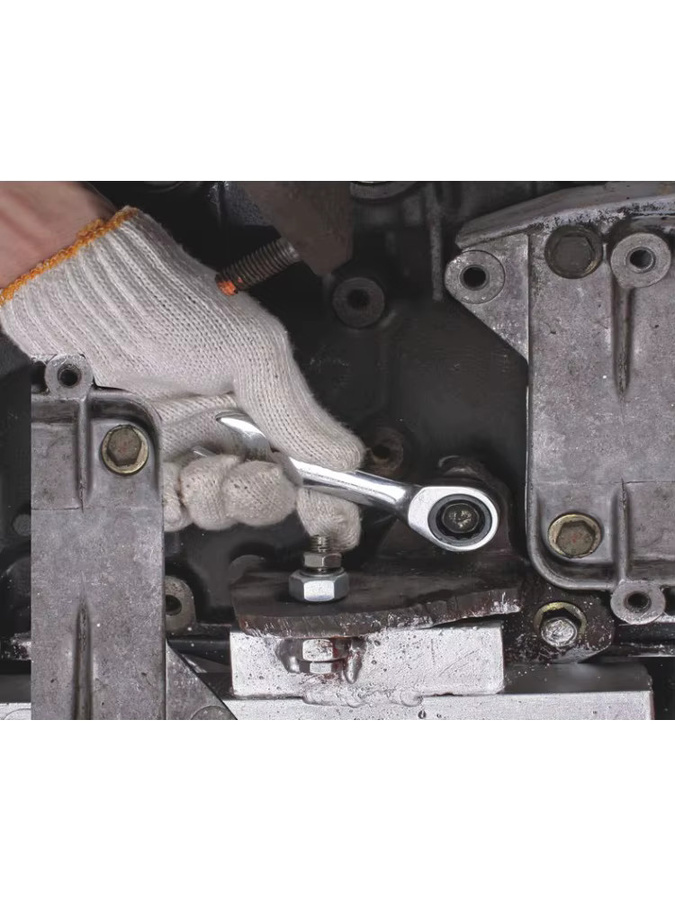 Vaylas Mini-Ratsche-Kombischlüssel aus CR-V Stahl, 72 Zähne, 6-19 mm - Bild 3