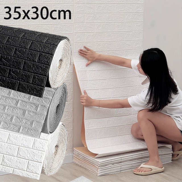 Selbstklebende 3D-Wandtapete von ctzsoop mit geometrischem Design aus Vinyl, Wandaufkleber in modernem Stil, B/H: 35 x 35 cm - Bild 1