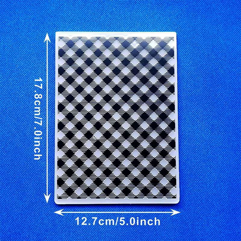 Gepresste Plastikordner mit Vintage-Karo und minimalistischem Diamantmuster für Scrapbooking und DIY-Papierhandwerk - Bild 2