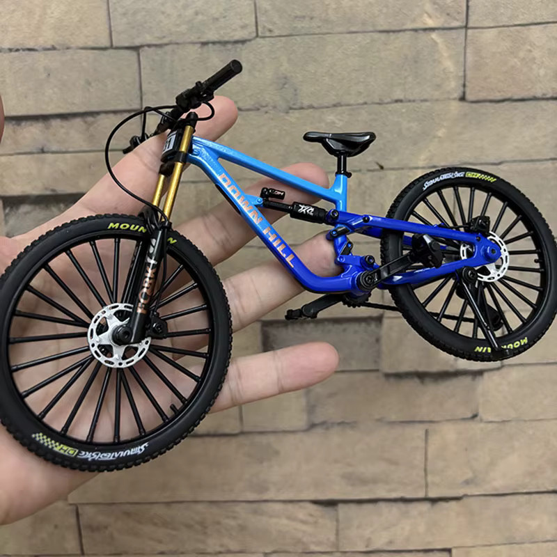 YJLETOY Modell-Legierungsfahrrad, 1:8, Metall, Rot, Blau - Bild 2