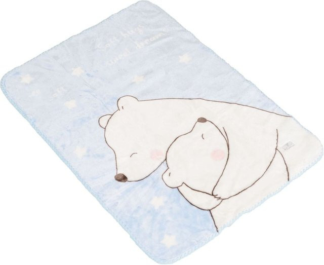 Cangaroo Babydecke Softy Sweet mit Bärenmotiv in Blau, B/B: 110 x 80 cm - Bild 1