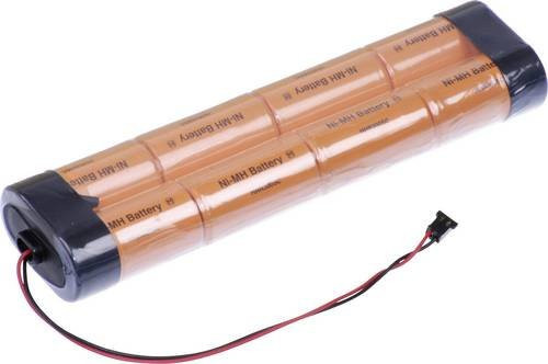 Panasonic Graupner Akkupack NiMH 9.6V 3000 mAh mit 8x Sub-C Zellen und Kabeln in Orange - Bild 1