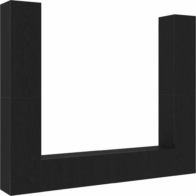 vidaXL TV-Schrank-Set 6-teilig in Schwarz aus Holzwerkstoff, B/T/H: 80 x 30 x 30 cm - Bild 1