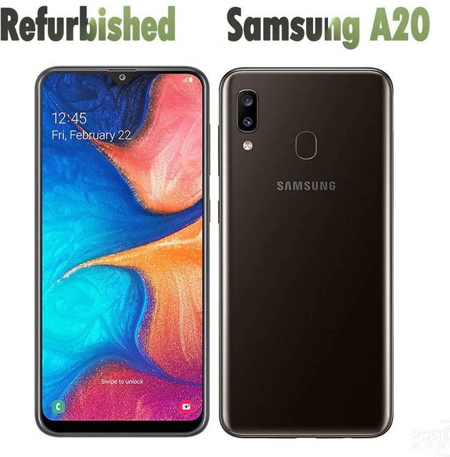 Refurbished Samsung Galaxy A20 Smartphone Schwarz 32 GB ROM 3 GB RAM 4G/LTE Android - Bild 1
