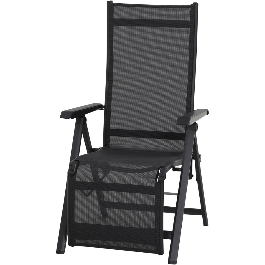 Siena Garden Relaxsessel Tesoro aus Aluminium und Textilene in Anthrazit Matt, B/H/T: 60,5 x 111 x 72 cm - Bild 2