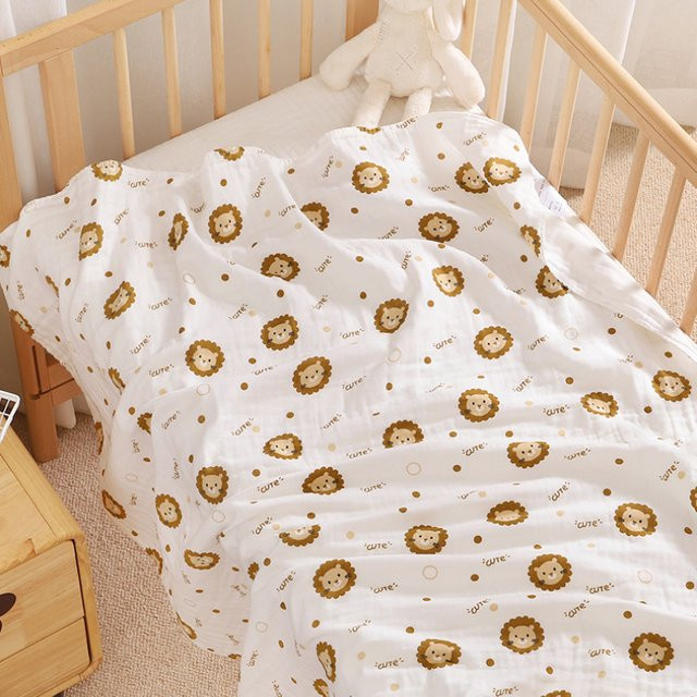 4-lagiges Baby-Badetuch aus weißer Musselin-Baumwolle als Wickeldecke und Duschtuch - Bild 1