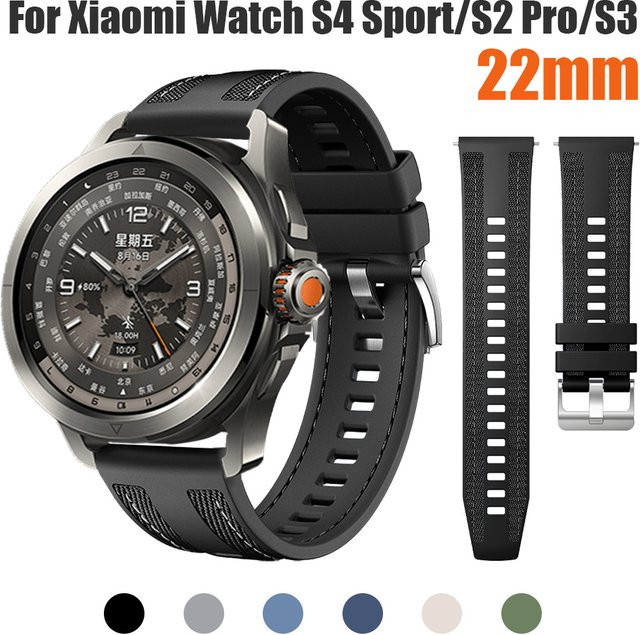 Xiaomi Uhrenarmband Silikon, 22 mm, Schwarz, Unisex - Bild 1