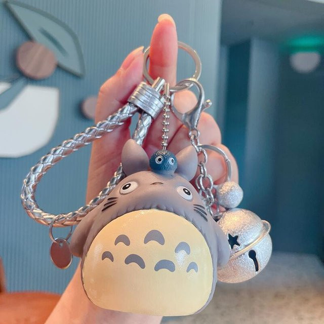 Bandai Totoro Schlüsselanhänger, Katze, Leder, Grau - Bild 1