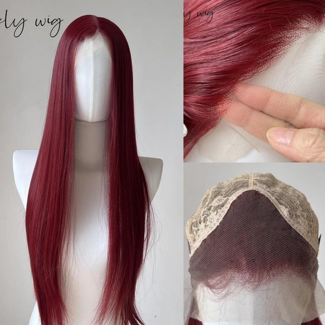Ashley Pink Lace Front Perücke, Lange Glatte Kunstfaser, Gray - Bild 1