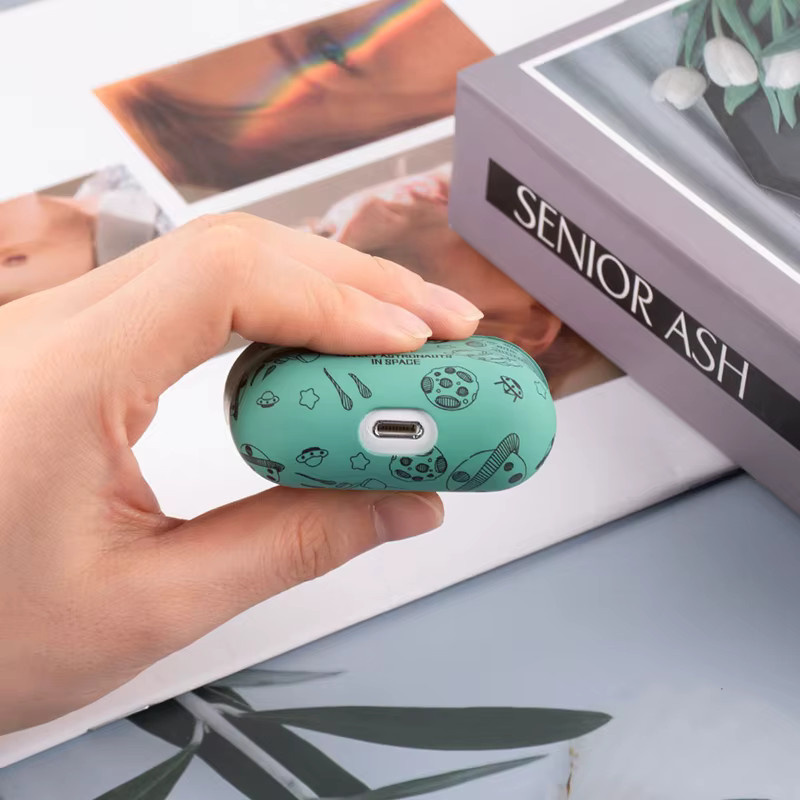 Astronaut Space Moon Soft Case für Apple AirPods Pro 2, 3, 1 und AirPods 4 3 2 1 Schutzhülle mit USB-C Anschluss - Bild 3