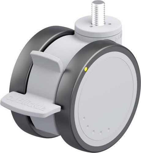 Blickle Kunststoff-Doppelrolle LKDG-PATH 100K-FI-ELS-GS12 in Grau und Silber mit 100mm Rad-Durchmesser und 100kg Tragfähigkeit - Bild 1
