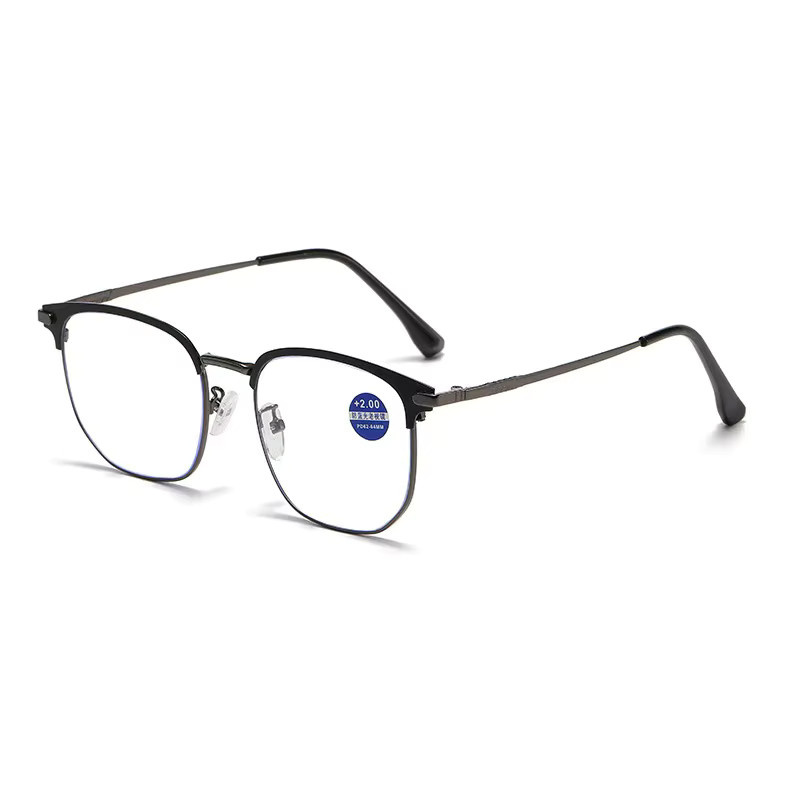 Herren-Lesebrille, Halbrand, Metall, schwarz - Bild 3
