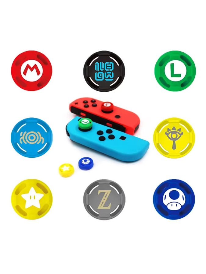 Silikon-Joystick-Kappen als Daumengriffe und Schutzabdeckung für deine Nintendo Switch und Switch Lite in Schwarz und Multicolour - Bild 3