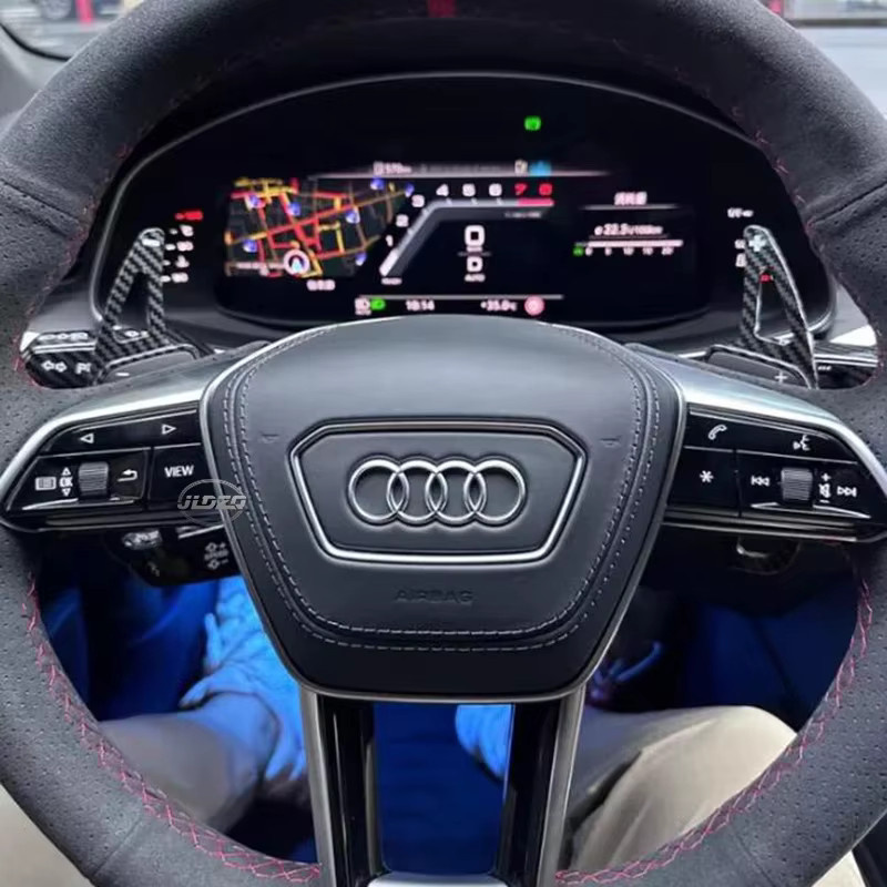 Carbon Fiber Print Lenkrad Paddle Shifter Erweiterung für Audi A1 A3 A4 A6 A7 A8 S4 S6 S7 S8 in Schwarz - Bild 3