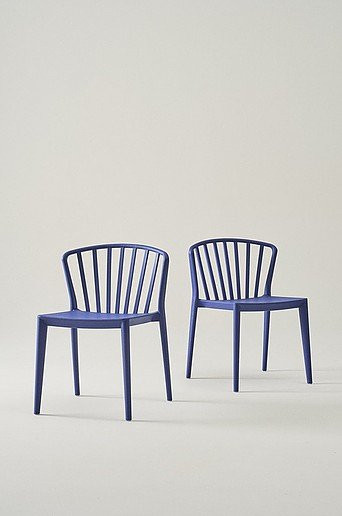 IKEA VÄBY Gartenstuhl Set aus 2 Stück, Blau, stapelbar und UV-beständig - Bild 1