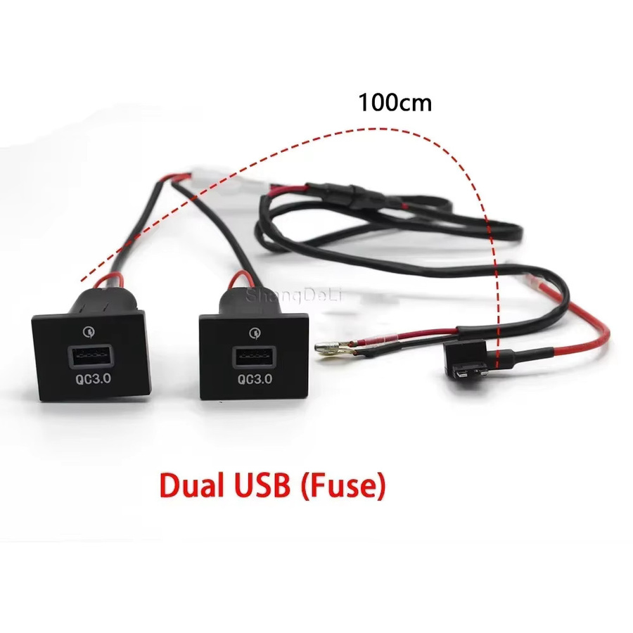 ShangDeLi Doppel USB Ladeadapter für Ford Focus 2004-2011 mk2 mit QC 3.0 und USB-C PD Port für 12V/24V Fahrzeuge - Bild 2
