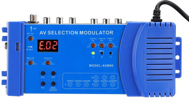 Honor Electronics ASM90 Digital Domestic Modulator AV mit VHF UHF PAL Standard, tragbarer Konverter, Blau - Bild 1