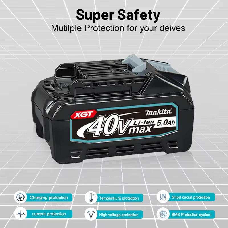 Makita 40V 5,0Ah Li-Ionen-Batterie Schwarz 5000mAh Ersatzakku für BL4050 und BL4040 Akku-Werkzeuge - Bild 4