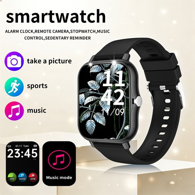 LAXASFIT Kinder-Smartwatch in Schwarz mit Bluetooth-Anruf und Schlaf-Tracking - Bild 1