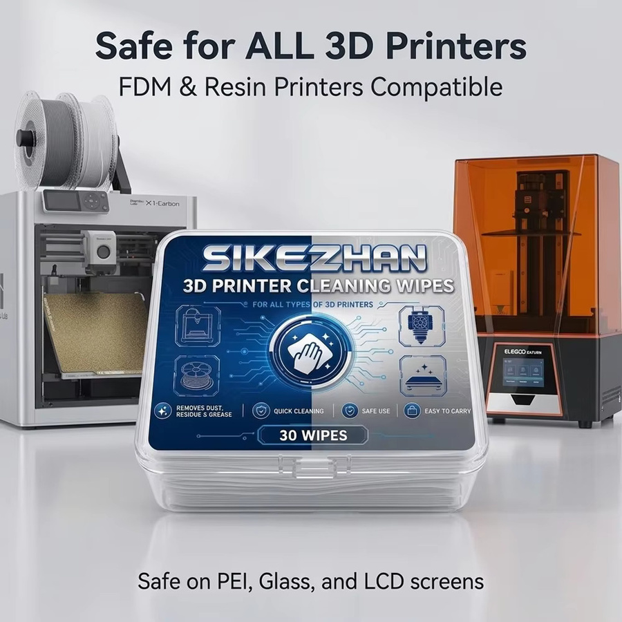 SIKEZHAN 30 Reinigungstücher für FDM-, Harz- und SLA-3D-Drucker zur Entfernung von Staub, Fett und Rückständen von Druckbett und Extruder - Bild 6
