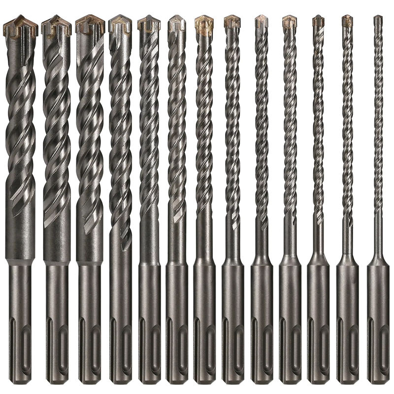 Versery Beton-SDS-Plus-5 Bohrer mit Kreuzschneidkopf und Doppel-Spiral, Durchmesser: 16 mm, Länge: 160 mm, Farbe: Silber, für Mauerwerk, Ziegel und Block - Bild 7