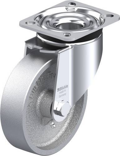 Blickle Lenkrolle LK-G 125G-1 in Silber, Rad-Durchmesser: 125 mm, Tragfähigkeit: 350 kg - Bild 1