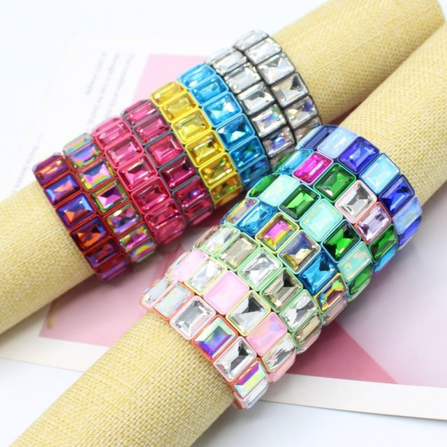 Armband, Emaille, Kristall, Diamant, Rechteck, Unisex - Bild 1