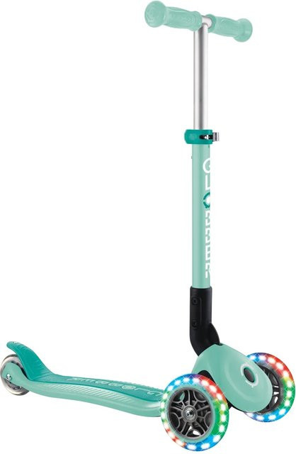 Globber Junior Foldable Lights Tretroller mit LED-Leuchtrollen mint - Bild 1