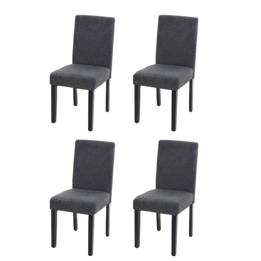 MCW 4er-Set Esszimmerstühle Littau aus Textil in Anthrazitgrau mit Hartholzbeinen - Bild 2