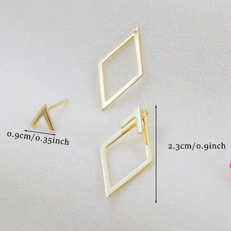 LATS Ohrstecker, geometrische quadratische Dreiecke, Damen - Bild 3