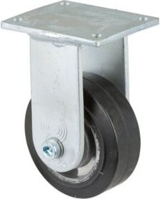 BS Schwerlastrolle RR110.B80.100 Bockrolle aus Aluminium in Schwarz und Silber mit Raddurchmesser 100 mm und Schraubbefestigung - Bild 1