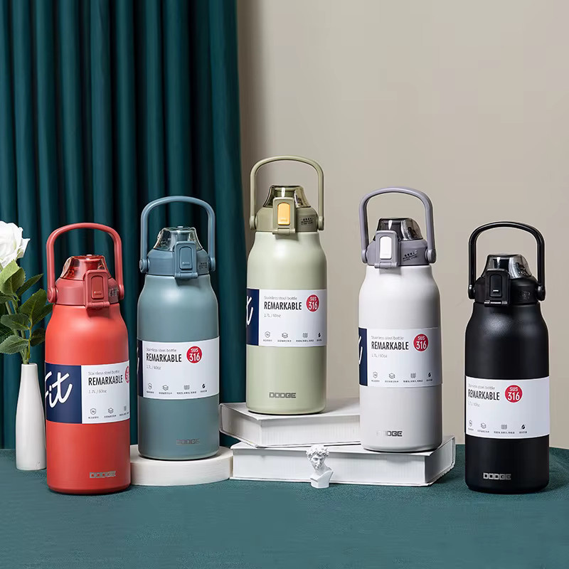 DODGE Thermo-Wasserflasche aus Edelstahl in Blau mit Strohhalm, 1300 ml - Bild 5