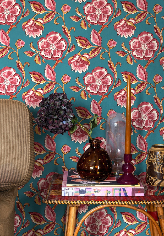 Isidore Leroy Tapete Loni Pine in Multicolour mit floralem Art Nouveau Design und botanischem Muster, Vlies-Tapete, vorgestrichen - Bild 1